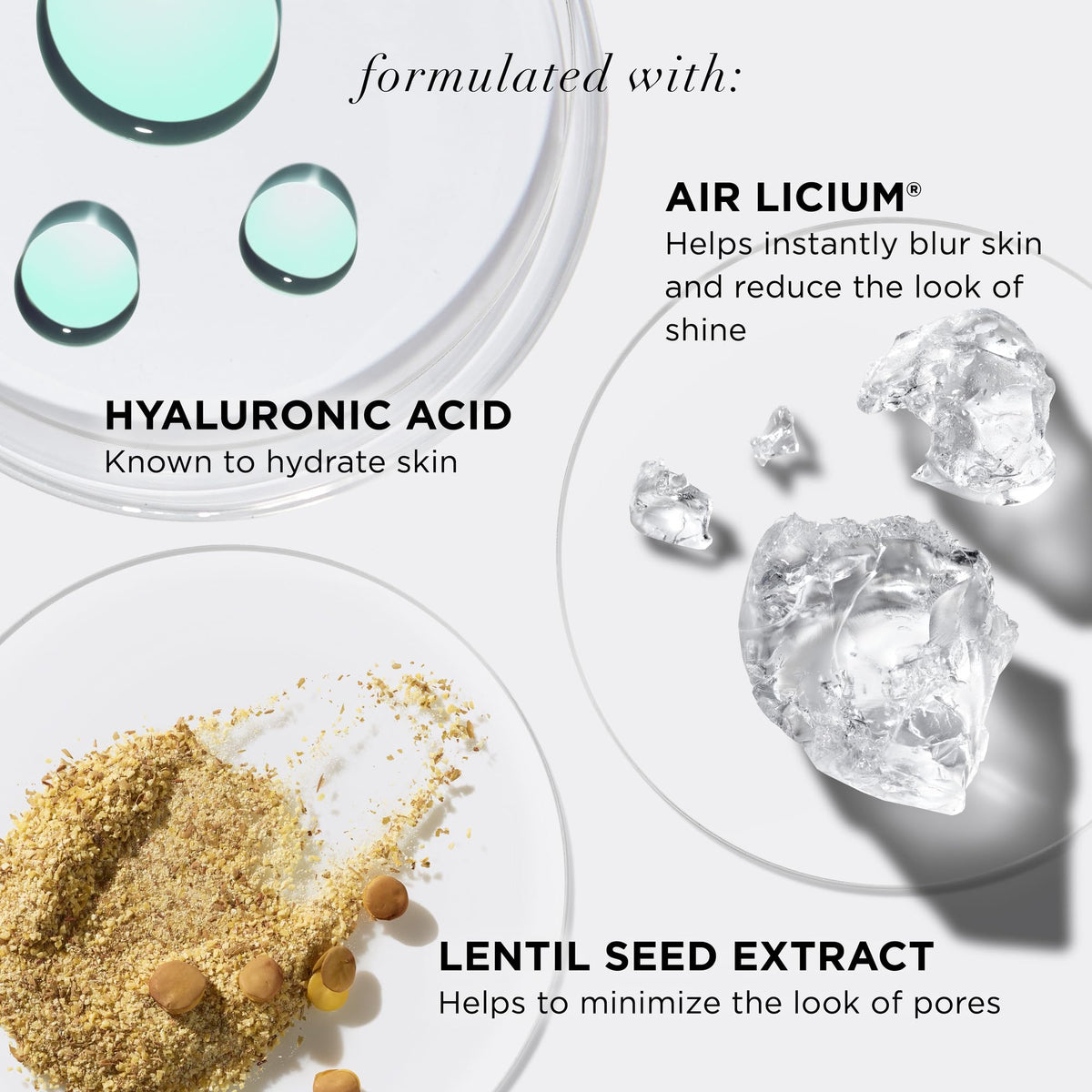 IT Cosmetics ingredient visual spotlighting niacinamide and hyaluronic hydration