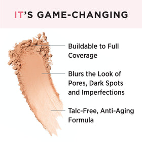IT Cosmetics powder texture close-up highlighting fine-milled, blurring pigments