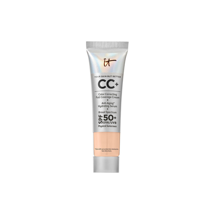 IT Cosmetics travel tube front view showing compact 0.4 fl oz convenience