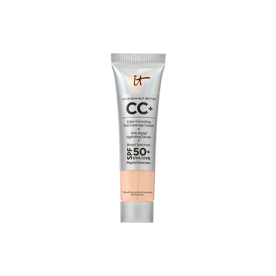 IT Cosmetics travel tube front view showing compact 0.4 fl oz convenience