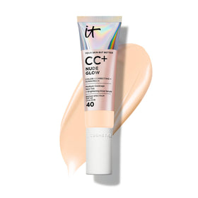 IT Cosmetics front packaging showing product and shade, provides quick routine benefit