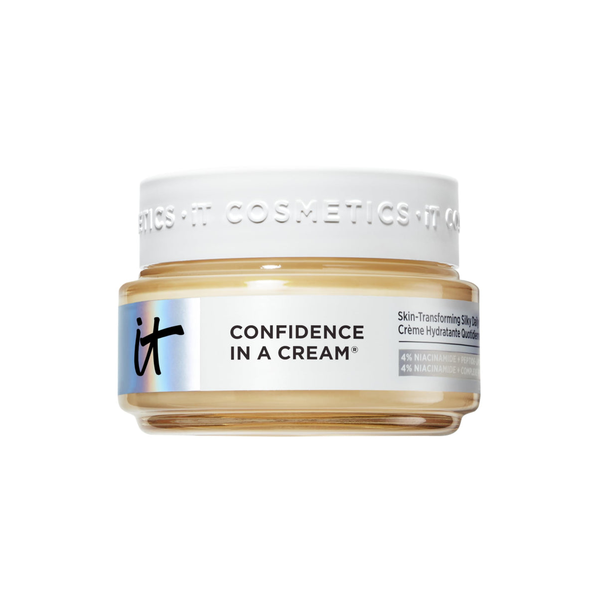IT Cosmetics jar front view showing product and branding benefit-hydration