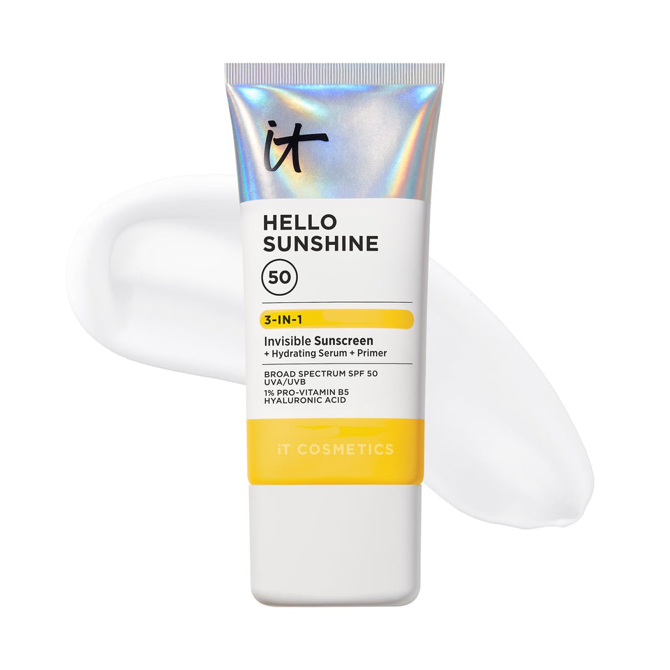 IT Cosmetics front packaging showing SPF 50 and clear finish for daily protection