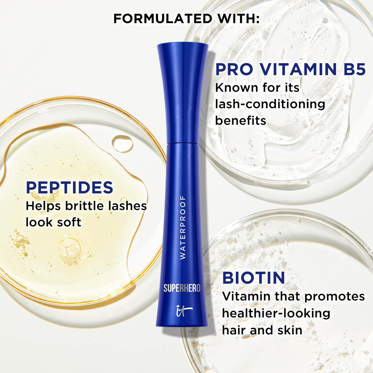 IT Cosmetics mascara tube in hand to show compact size and travel-friendly benefit