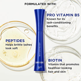 IT Cosmetics mascara tube in hand to show compact size and travel-friendly benefit
