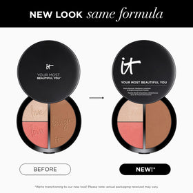 IT Cosmetics palette in-use on model demonstrating natural glow and quick application