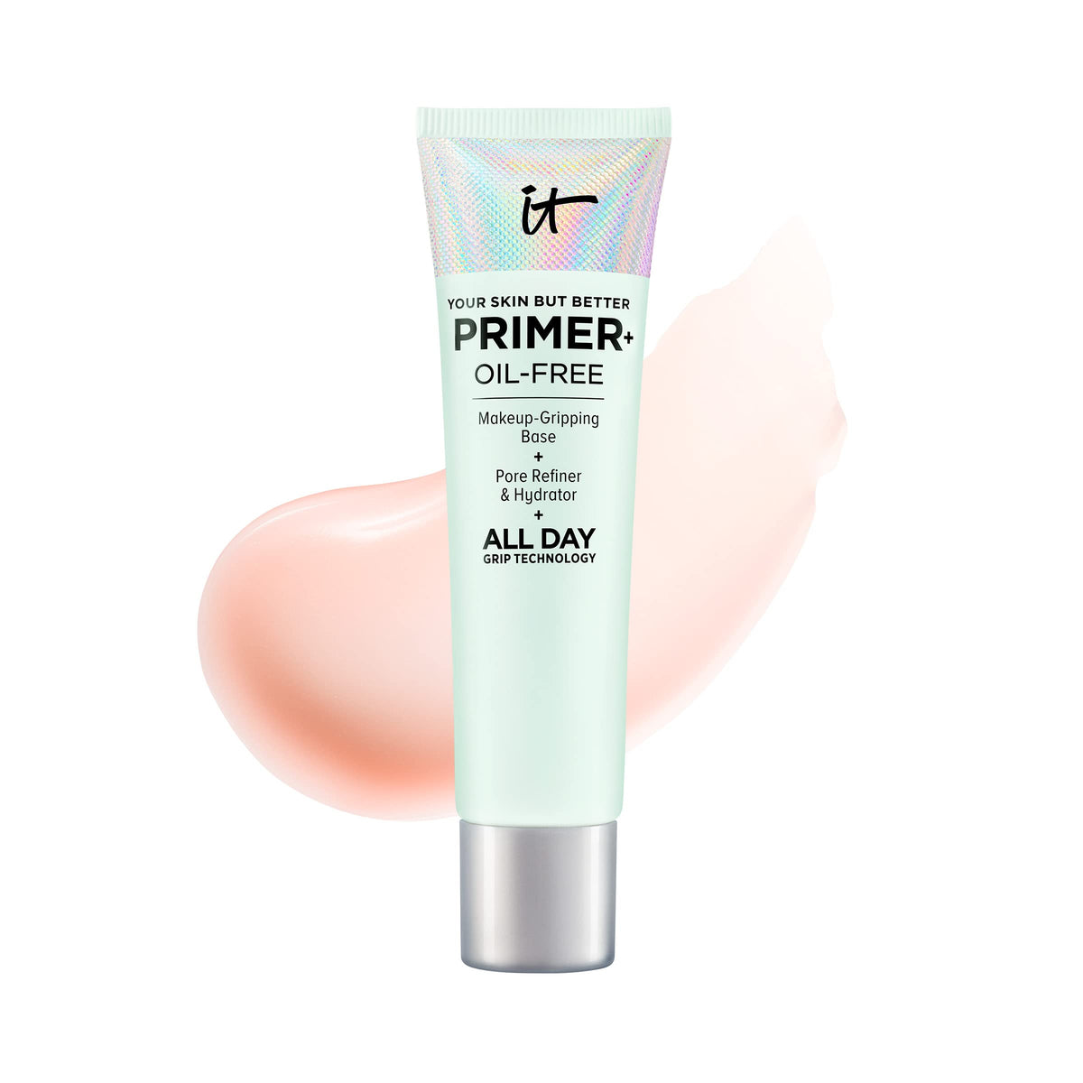 IT Cosmetics primer front packaging showing product tube and branding for easy identification