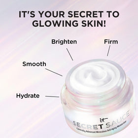 IT Cosmetics applying moisturizer to hand showing smooth application benefit