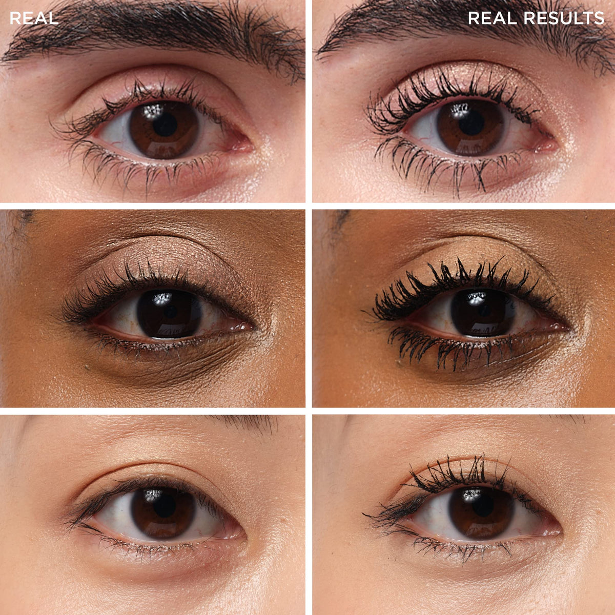 IT Cosmetics before and after lashes demonstrating dramatic volume and length