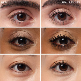 IT Cosmetics before and after lashes demonstrating dramatic volume and length