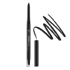 it cosmetics front packaging showing pencil and cap, easy-grip design benefit