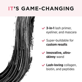 IT Cosmetics Tightline on model eye illustrating tightline effect and defined, separated lashes