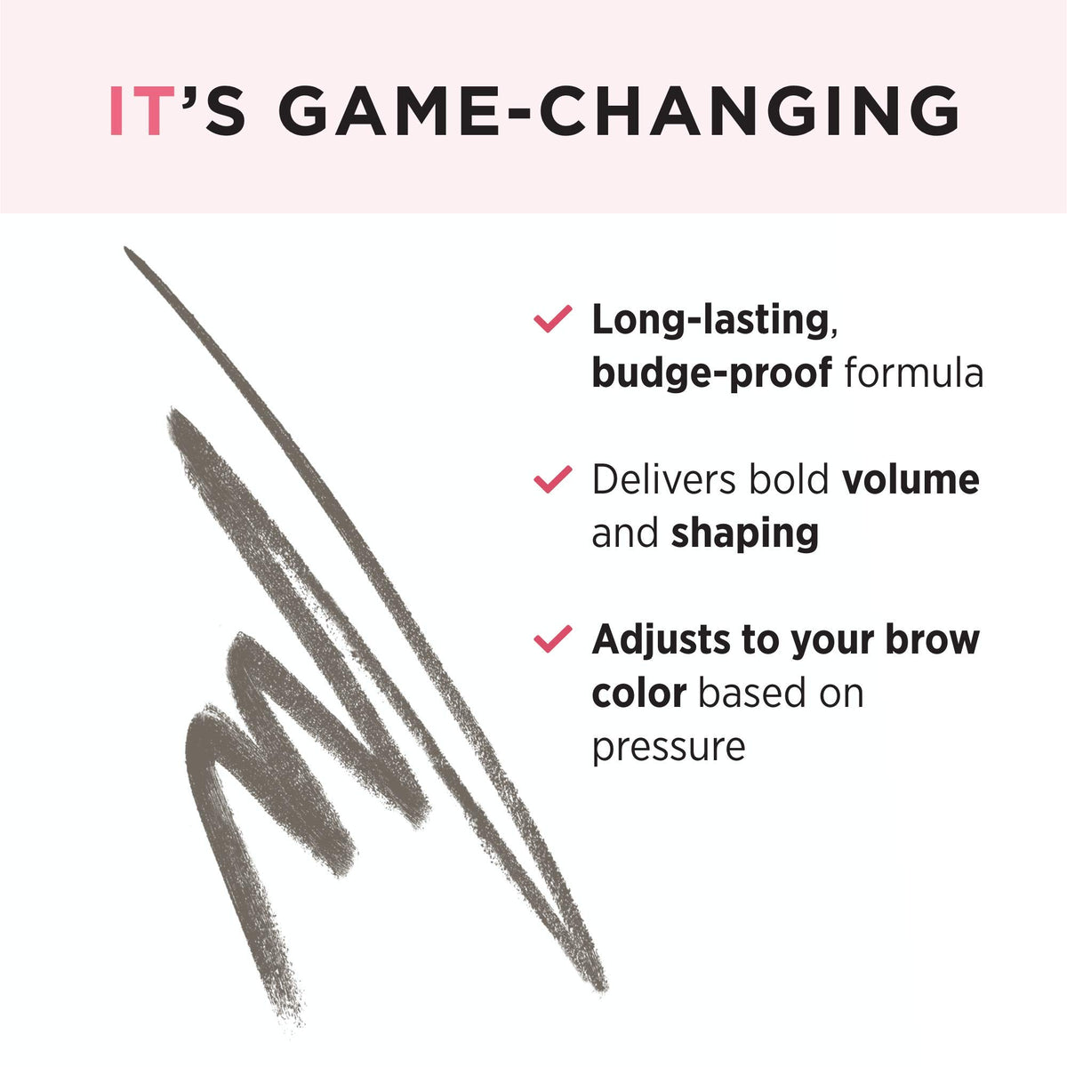 IT Cosmetics triangular tip closeup demonstrates dual-width application benefit