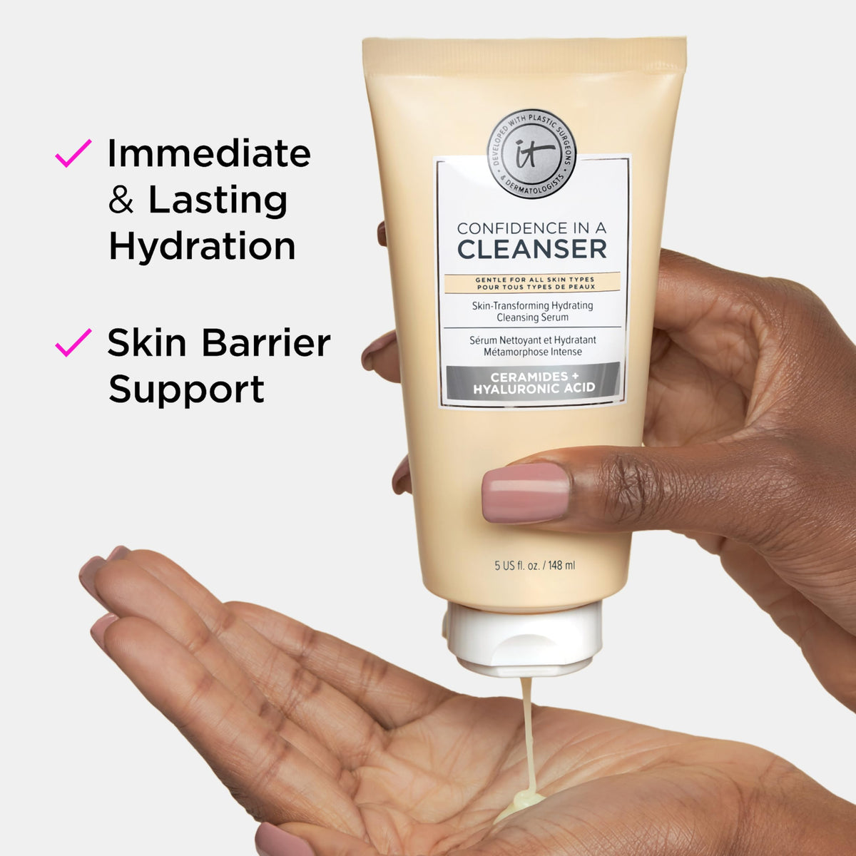 IT Cosmetics in-use at washbasin removing makeup for a refreshed feel
