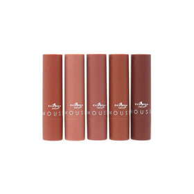 Italia Deluxe arm swatches of five nude shades to compare tones quickly