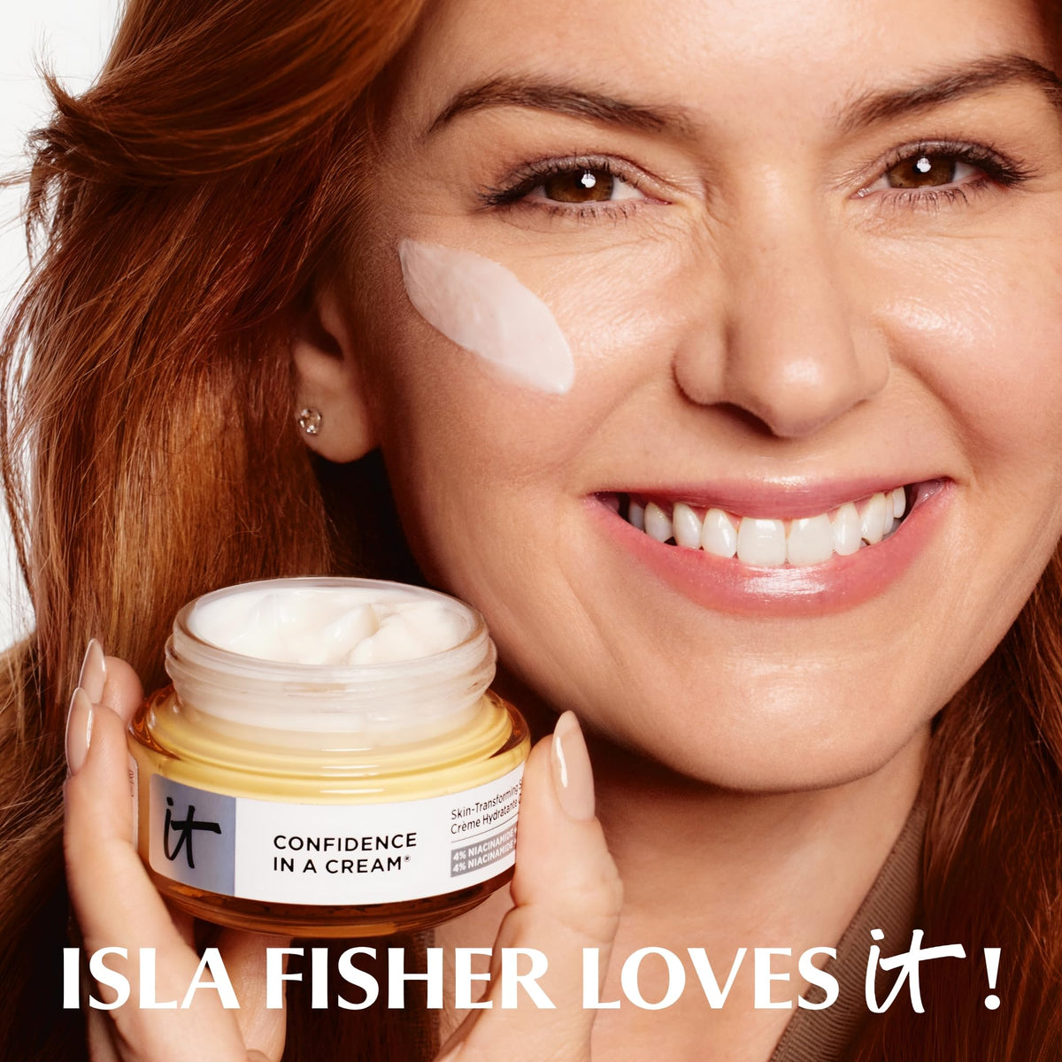 IT Cosmetics cream being applied on hand demonstrating fast-absorbing hydration