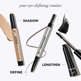IT Cosmetics Brow Power on bathroom vanity in lifestyle scene for everyday beauty routine