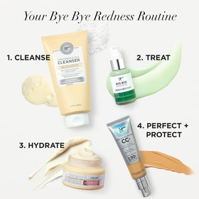IT Cosmetics bottle on vanity conveying daily skincare routine benefit