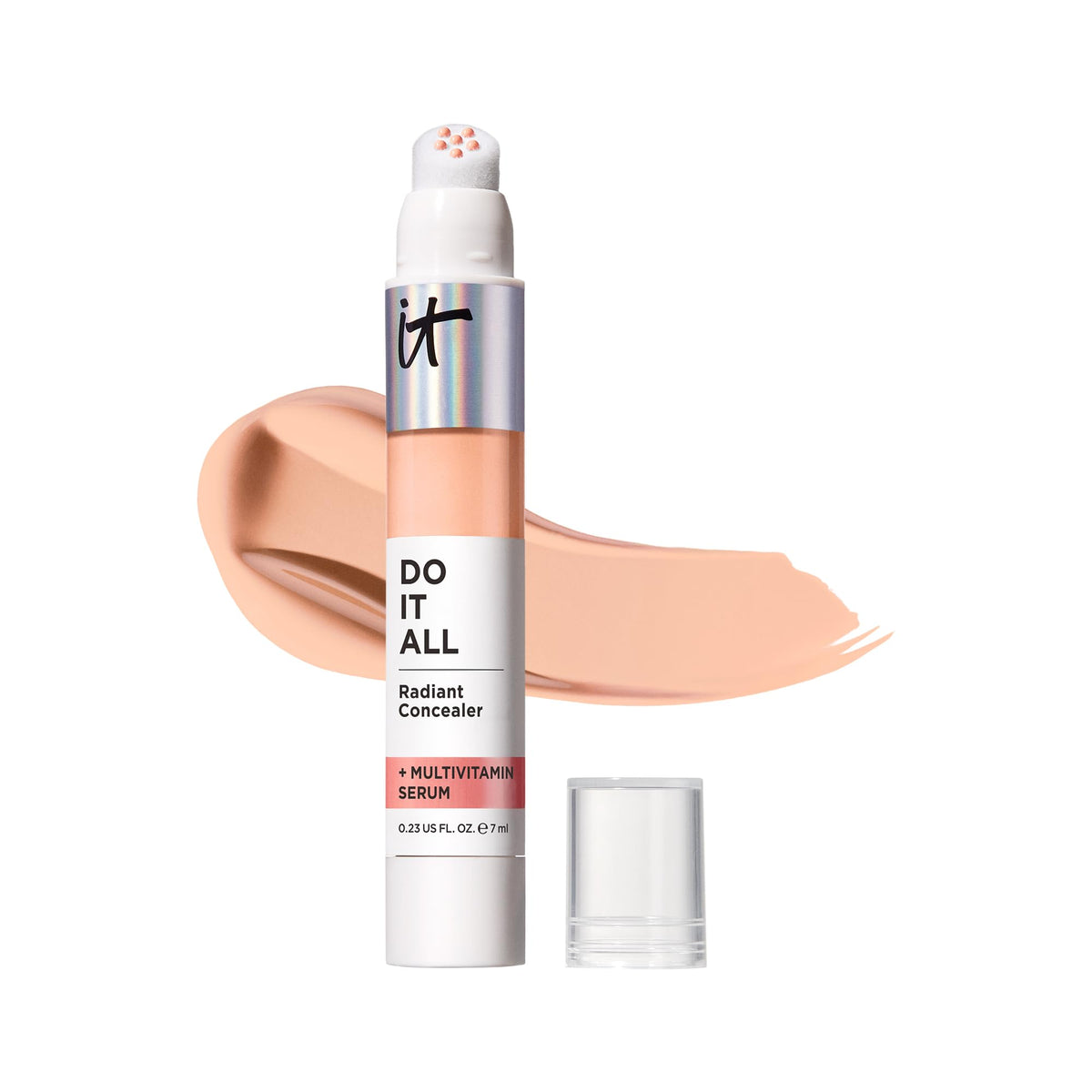 IT Cosmetics front packaging showing shade Light Medium Cool and compact benefit