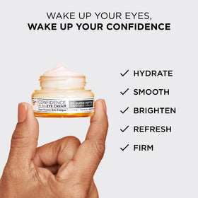 IT Cosmetics cream on fingertip demonstrating easy absorption and spread