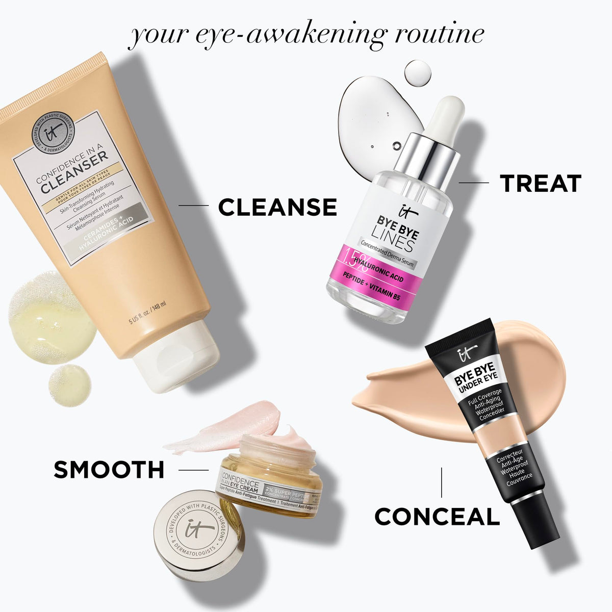 IT Cosmetics product on vanity styled in morning skincare routine