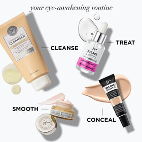 IT Cosmetics product on vanity styled in morning skincare routine