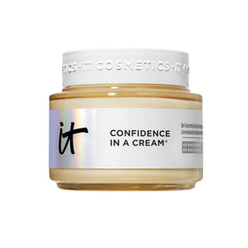 IT Cosmetics jar front packaging showing product and benefit of hydration