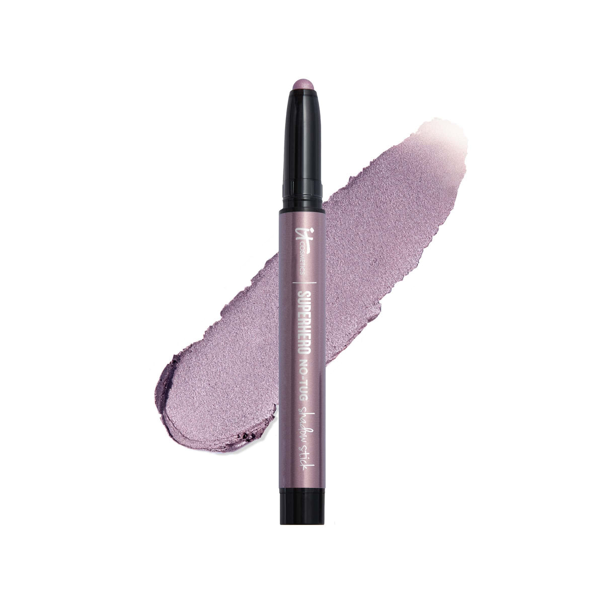 IT Cosmetics Superhero Epic Amethyst front packaging showing lavender pearl shade and benefit longwear