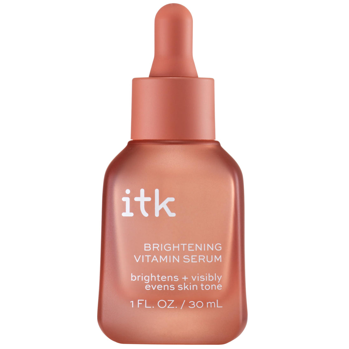 ITK Brightening Vitamin Serum front bottle showing sleek packaging and clarity benefits