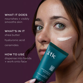 ITK cream applied on hand demonstrating fast absorption and smoothness