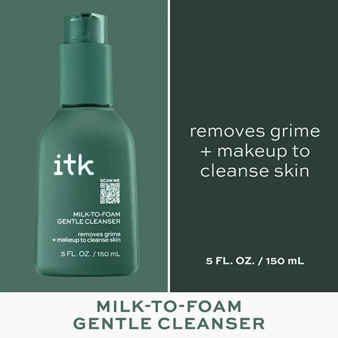 ITK cleanser dispensing foam demonstrating easy activation and lather