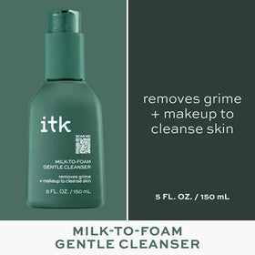 ITK cleanser dispensing foam demonstrating easy activation and lather