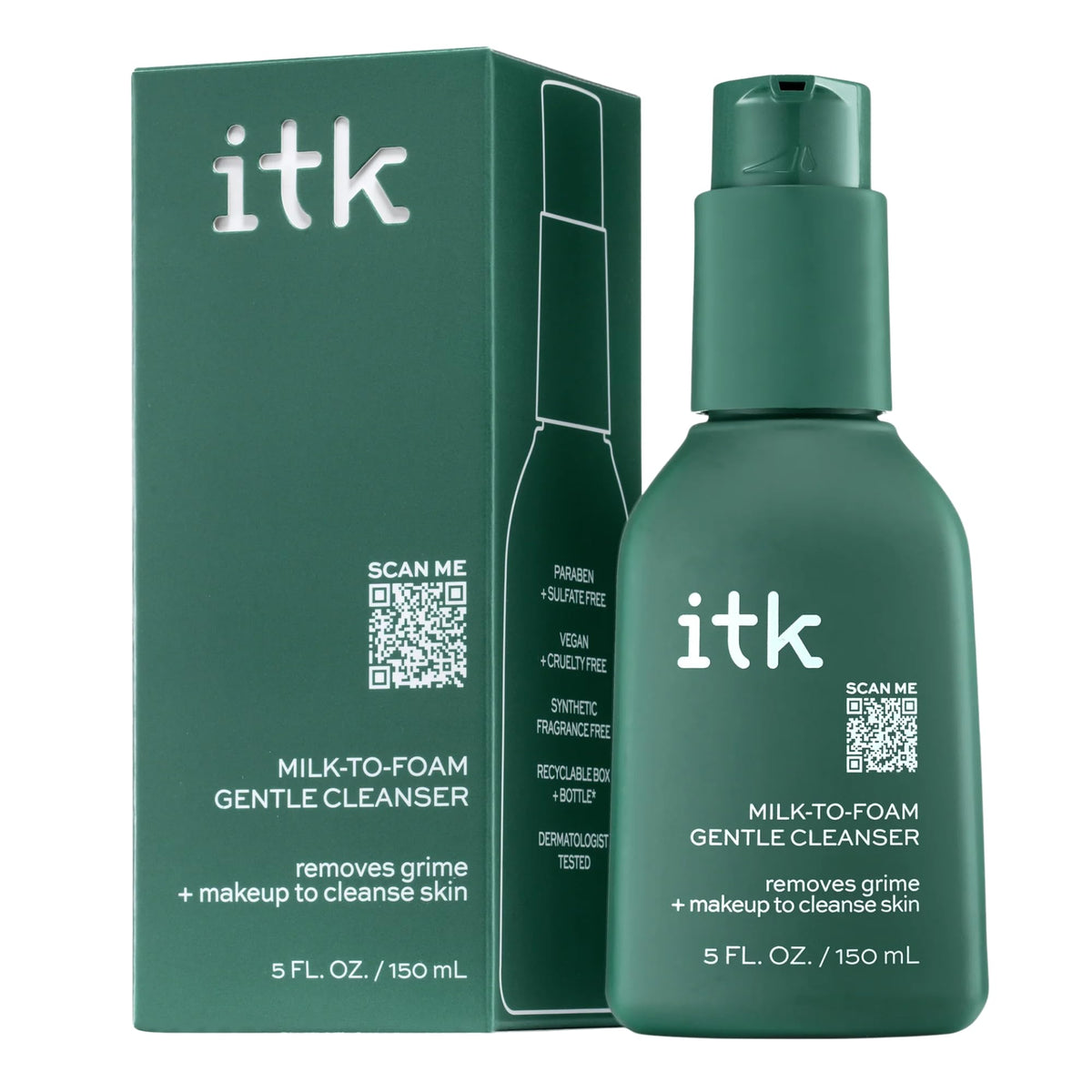 ITK front packaging showing cleanser benefits and clean design
