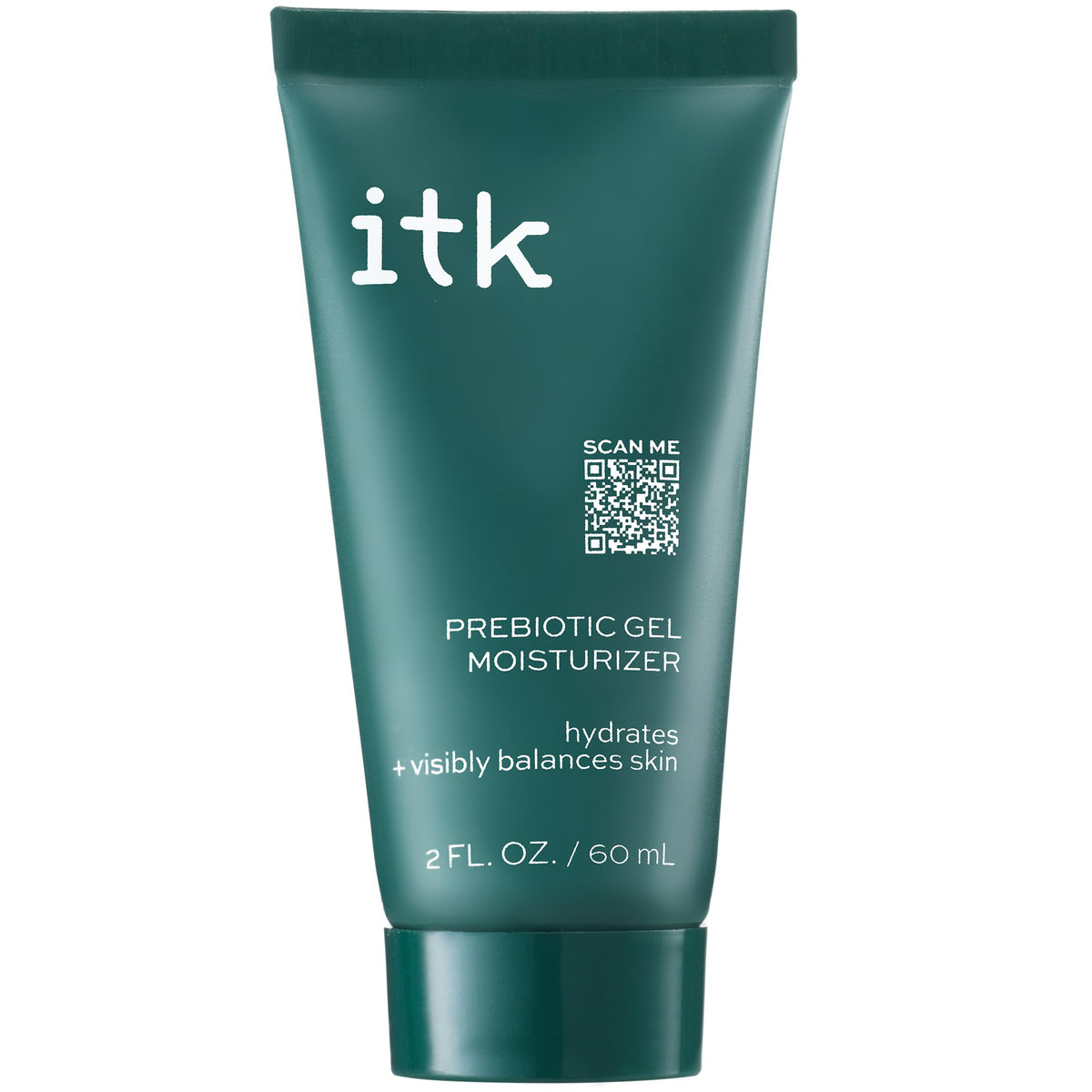 ITK prebiotic gel front packaging shows clean recyclable bottle and label benefits