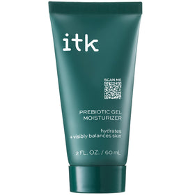 ITK prebiotic gel front packaging shows clean recyclable bottle and label benefits