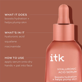 ITK serum before and after skin demonstrating visible plumping benefit