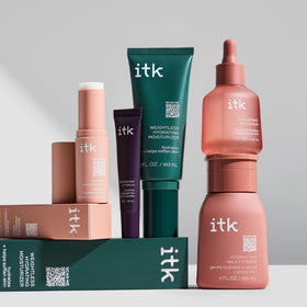 ITK serum under makeup demo showing smooth layering and foundation-friendly finish