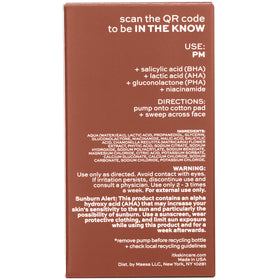 ITK ingredient label close-up featuring acids and niacinamide for brightening benefits