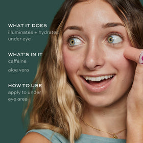 ITK under eye stick applied beneath eye demonstrating precise delivery and cooling