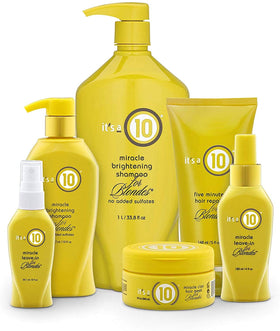 It's a 10 Haircare on bathroom counter in a routine setting showing salon-quality maintenance benefit