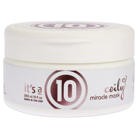 It's a 10 Coily Miracle Hair Mask front jar showing label and size for at-home treatment