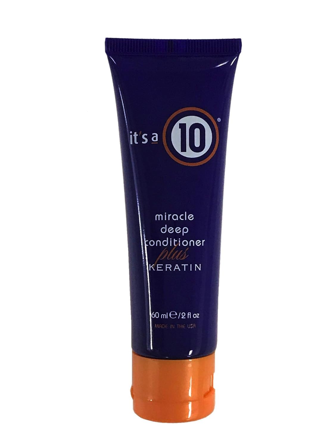 It's A 10 front bottle image showing compact 2 oz and restorative keratin benefit