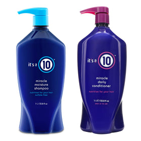 It's a 10 duo front view showing both bottles clearly with product benefit