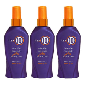 It's a 10 Haircare front bottle showing label and keratin benefits