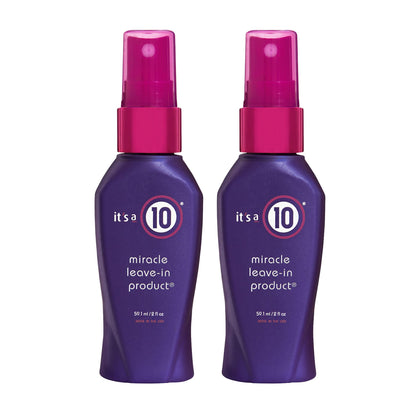 It's a 10 front packaging showing two 2 fl oz bottles for travel convenience and multi-benefit care