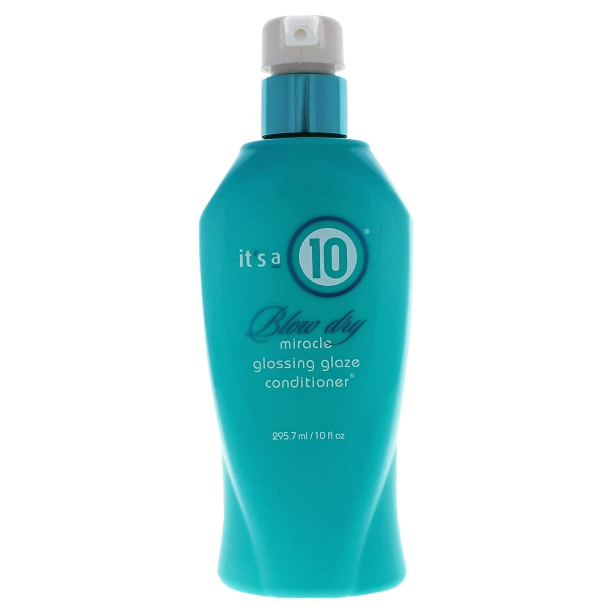 It's a 10 bottle front view showing glossing conditioner for shiny smoother blowouts