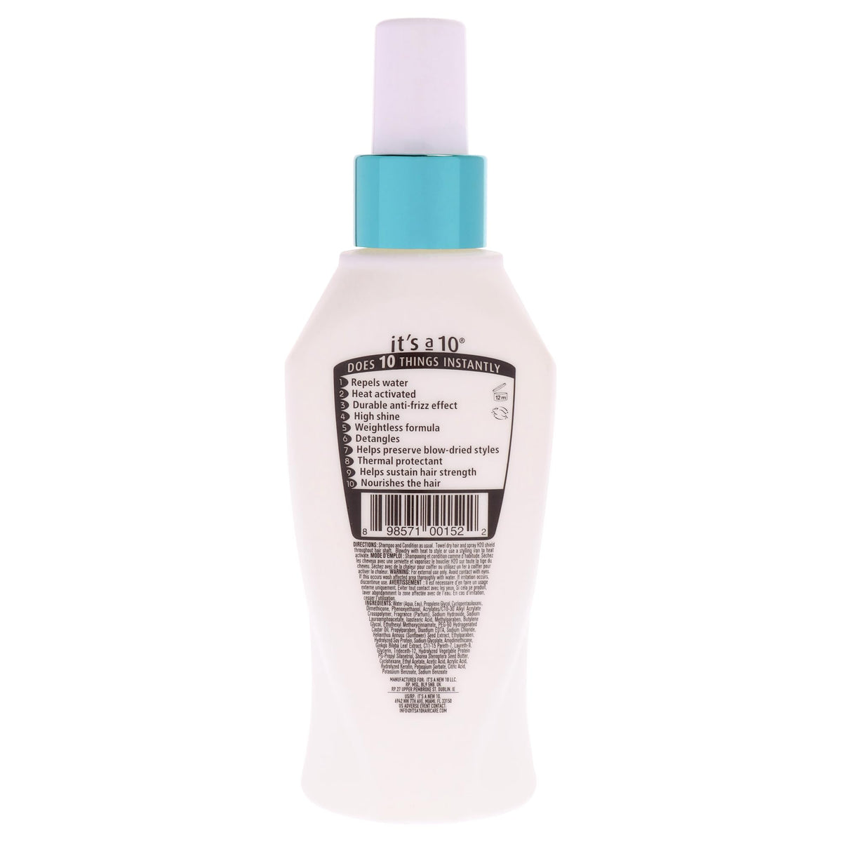 It's a 10 H2O Shield mist being applied before blow dry for frizz control
