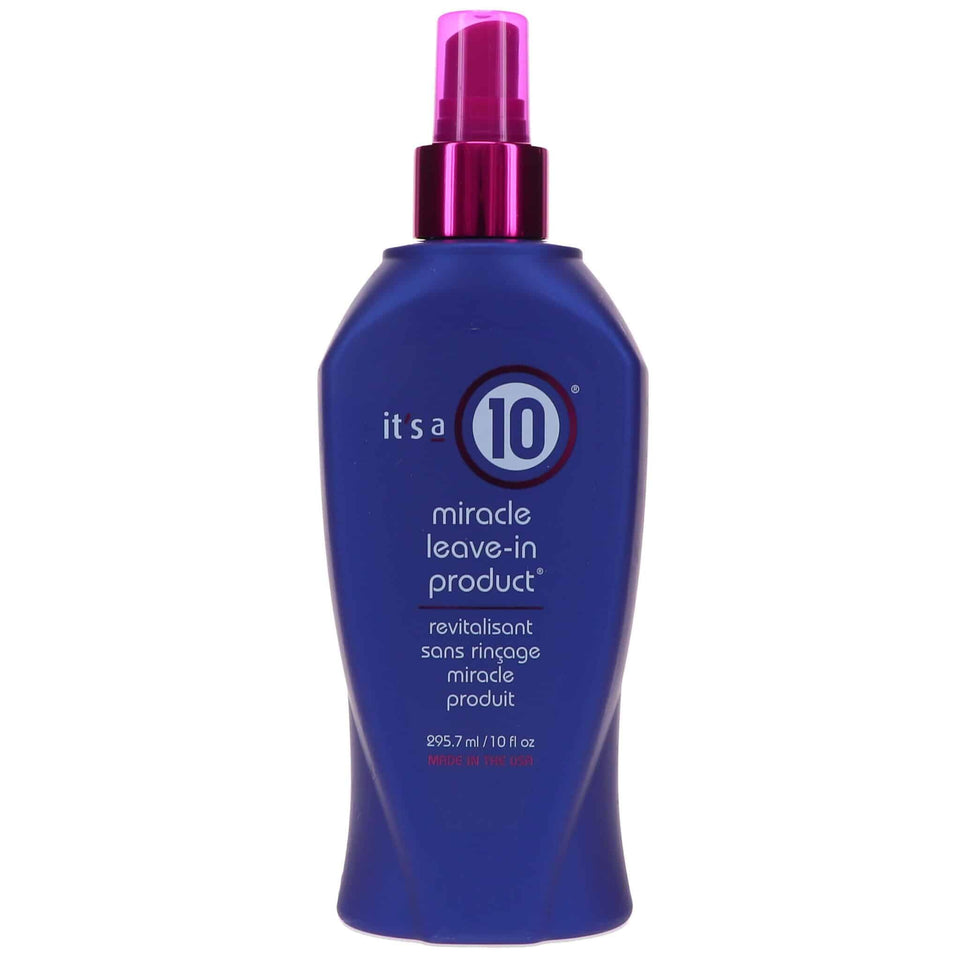 It's a 10 Haircare front bottle showing label and benefits