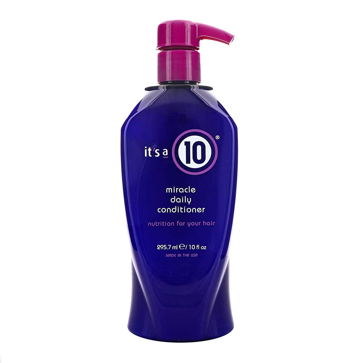 It's a 10 Haircare front bottle photo highlighting product benefits