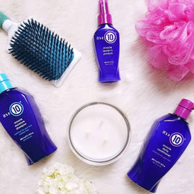 It's a 10 Haircare in-shower use showing easy application and rinseability